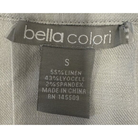 Bella Colori Light Gray Linen Blend  Jacket Lace-Up Back Detail - Womens Small - Picture 4 of 7